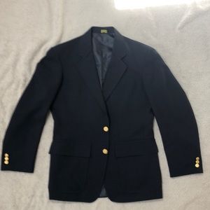 Men’s navy blue sports coat with gold buttons. Size small